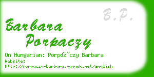 barbara porpaczy business card